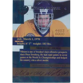 1996 COLLECTOR'S EDGE FUTURE LEGENDS - MARCUS NILSSON #4 AUTO HOT PICKS 4603/6000
