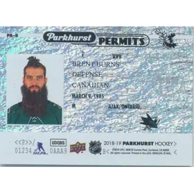 2018-19 PARKHURST - BRENT BURNS #PA-8 PERMITS