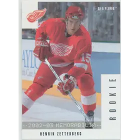 2002-03 BE A PLAYER MEMORABILIA - HENRIK ZETTERBERG #286 ROOKIE
