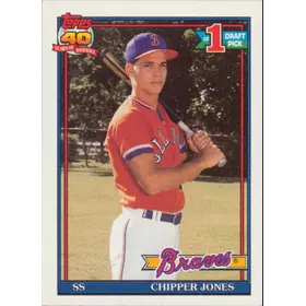 1991 Topps - Chipper Jones #333 #1 Draft Pick RC