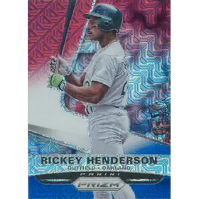 2015 Panini Prizm - Rickey Henderson #159 Red White & Blue Mojo Prizm Parallel