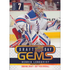 2009-10 UPPER DECK - HENRIK LUNDQVIST #GEM11 DRAFT DAY GEMS