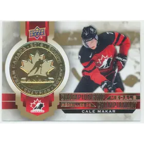 2021-22 TIM HORTONS TEAM CANADA - CALE MAKAR #M-3 CHAMPIONSHIP MEDALS