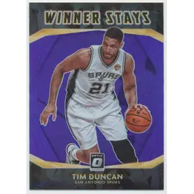 2020-21 Donruss Optic - Tim Duncan #15 Winner Stays Purple Parallel