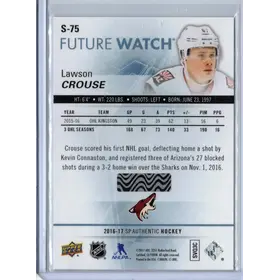 2016-17 SPA FW Lawson Crouse Spectrum #S-75 Arizona Coyotes