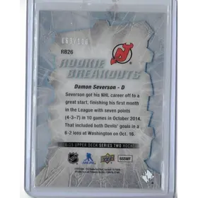 2014-15 Rookie Breakout Damon Severson #063/100