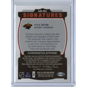 2015-16 OPC Signatures Ryan Suter Minnesota Wild