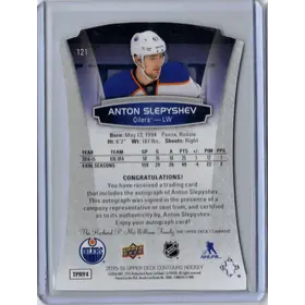2015-16 UD Contours Rookies Auto Anton Slepyshev 280/499 Edmonton Oilers