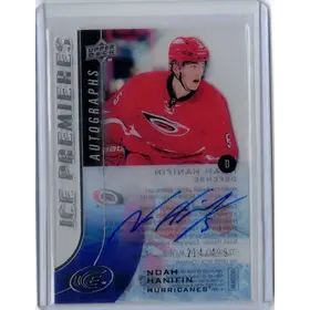 2015-16 UD Ice Premieres Rookie Auto Noah Hanafin 214/499 Carolina Hurricanes
