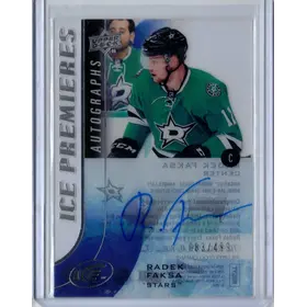 2015-16 UD Ice Premieres Rookie Auto Radek Faksa 083/499 Dallas Stars
