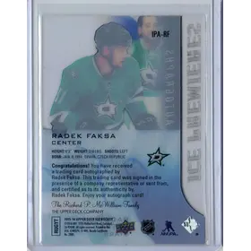2015-16 UD Ice Premieres Rookie Auto Radek Faksa 083/499 Dallas Stars