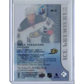 2015-16 UD Ice Premieres Rookie Auto Shea Theodore 96/499 Anaheim Ducks