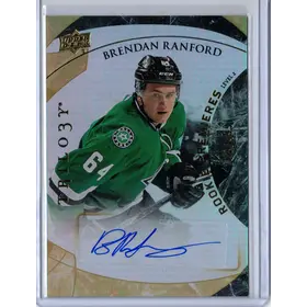 2015-16 UD Trilogy Rookie Premiere Auto Brendan Ranford 165/499 Dallas Stars