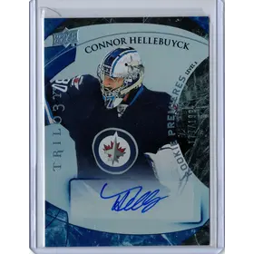 2015-16 UD Trilogy Rookie Premiere Auto Connor Hellebuyck Level 2 177/199 Winnipeg Jets