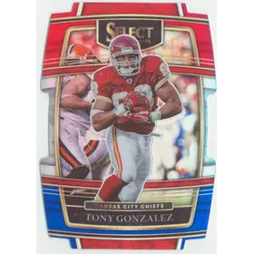 2021 Panini Select - Tony Gonzalez #38 Red & Blue Prism Die-Cut