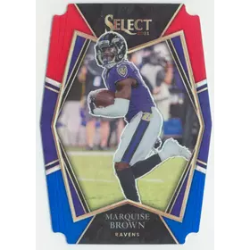 2021 Panini Select - Marquise Brown #105 Red & Blue Prism Die-Cut