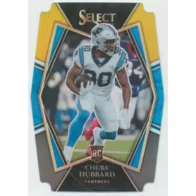2021 Panini Select - Chuba Hubbard #176 Black & Gold Prism Die-Cut