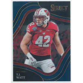 2022 Panini Select Draft Picks - T.J. Watt #132 Field Level Blue Parallel