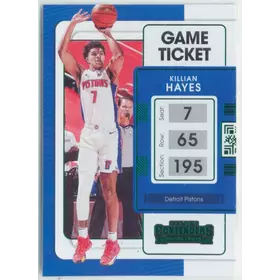 2021-22 Panini Contenders - Killian Hayes #78 Game Ticket Green Parallel