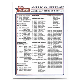 2009 Topps Heritage American Heroes #NNO Checklist (3 of 3)