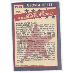1984 O-Pee-Chee #223 George Brett