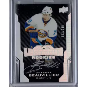 2016-17 UD Black Lustrous Rookie Silver Auto Anthony Beauvillier 153/299