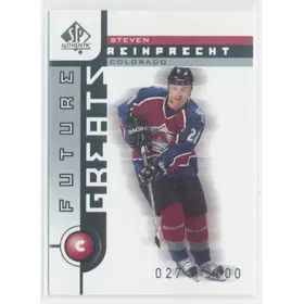 2001-02 SP AUTHENTIC - STEVEN REINPRECHT #122 FUTURE GREATS 274/3500