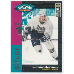 1995-96 COLLECTOR'S CHOICE - GEOFF SANDERSON #C22 YOU CRASH THE GAME SILVER