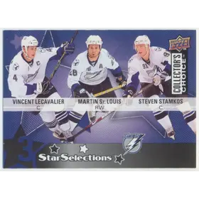 2009-10 COLLECTOR'S CHOICE - VINCENT LECAVALIER/MARTIN ST. LOUIS/STEVEN STAMKOS #227 3 STAR SELECTIONS