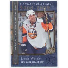 2008-09 UPPER DECK BIOGRAPHY OF A SEASON - DOUG WEIGHT #BS19⚠️