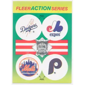 1990 Fleer - Los Angeles Dodgers/Montreal Expos/New York Mets/Philadelphia Phillies #LMNP Team Stickers Inserts