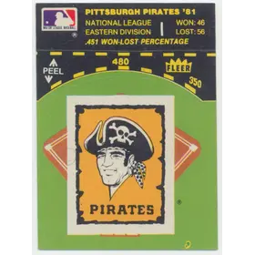 1982 Fleer - Pittsburgh Pirates #PIPI Team Stickers Inserts