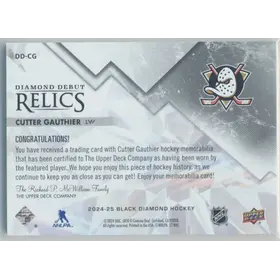2024-25 Upper Deck Black Diamond Cutter Gauthier Diamond Debut Relics #DD-CG