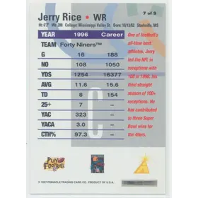 1997 Pinnacle Jerry Rice Rembrandt #7