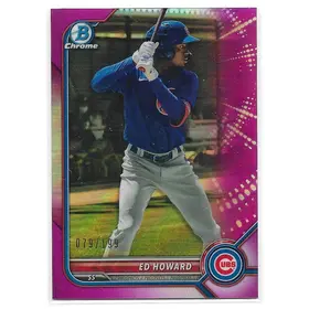 2022 Bowman Chrome Prospects Fuchsia Refractors #BCP-64 Ed Howard (079/199)