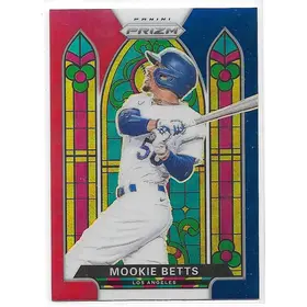 2021 Prizm Stained Glass Red, White & Blue Prizm #SG-2 Mookie Betts