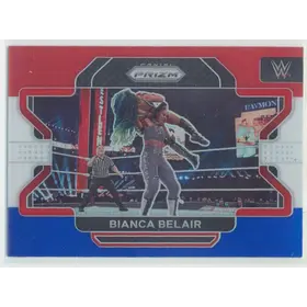 2022 Panini Prizm WWE - Bianca Belair #9 Red White & Blue Prizm Parallel