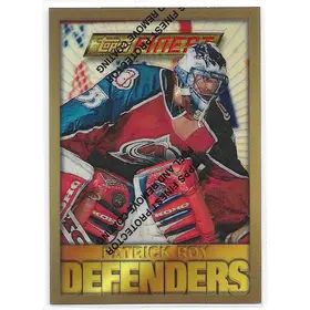 1995-96 Finest Refractors #13 Patrick Roy (Gold, Defenders)
