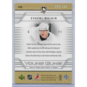2006-07 Upper Deck UD Exclusives #486 Evgeni Malkin RC (Young Guns) (003/100)