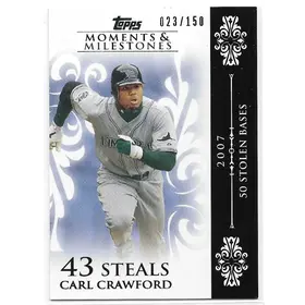 2008 Topps Moments & Milestones #47 Carl Crawford (023/150)