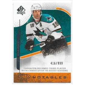 2008-09 SP Authentic #122 Joe Thornton (Notables) (416/999)