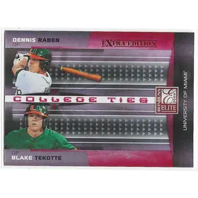 2008 Donruss Elite Extra Edition College Ties Red #CTC-33 Dennis Raben & Blake Tekotte (10/50)