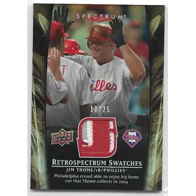 2008 Spectrum Retrospectrum Swatches Patch #RS-JT2 Jim Thome (13/25)