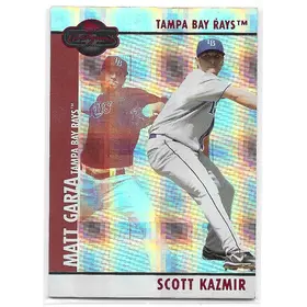 2008 Topps Co-Signers Hyper Plaid Red #056 Scott Kazmir (w/ Matt Garza) (057/100)