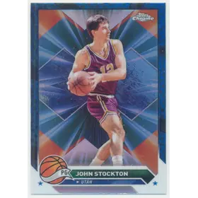 2023-24 Topps Chrome - John Stockton #149 Blue Basketball Refractor Parallel