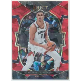 2022-23 Panini Select - Michael Porter Jr. #14 Concourse Red Cracked Ice Prizm Parallel