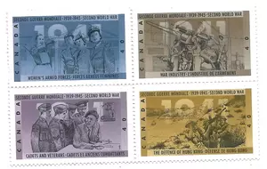 Canada Post WWII 4-piece Stamp Set *