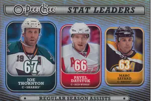 2008-09 O-PEE-CHEE - JOE THORNTON/PAVEL DATSYUK/MARC SAVARD #SL3 STAT LEADERS