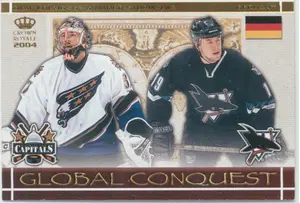 2003-04 CROWN ROYALE - OLAF KOLZIG/MARCO STURM #4 GLOBAL CONQUEST