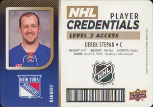 2017-18 MVP - DEREK STEPAN #NHL-ST PLAYER CREDENTIALS LEVEL 2